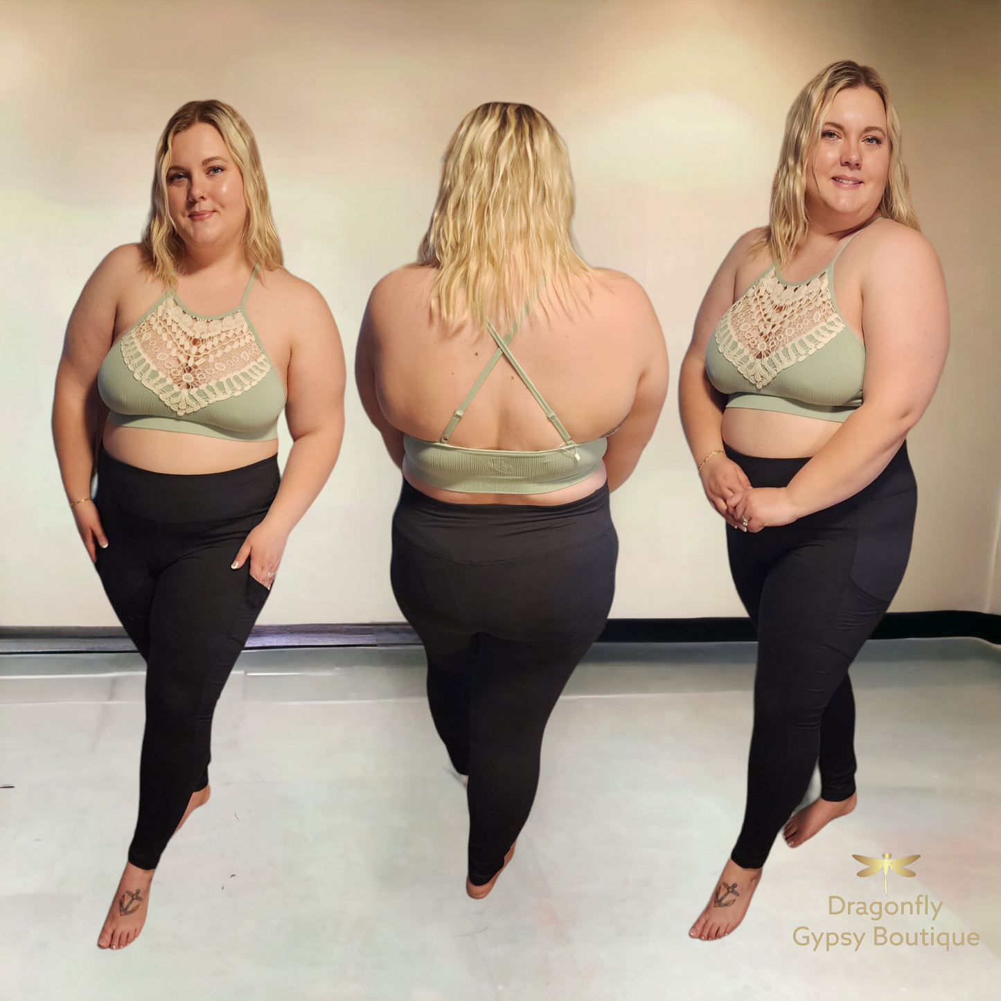 Plus size Lace High Neck Bralette